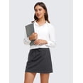 thumbnail image 3 of Falda CRZ YOGA Deportiva de Tenis con Short Incorporado, Cintura Alta, Gris, Talla XS, 3 of 5