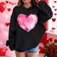 thumbnail image 3 of Sudadera con capucha y estampado de corazón de San Valentín, sudadera de manga larga para niños y niñas, chaqueta para niñas de talla mediana y grande., 3 of 7