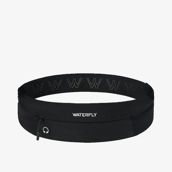 WATERFLY Unisex Adjustable Hiking Jogging Fitness Nylon Running Waist Belt,Black