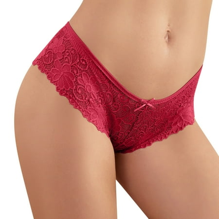 

WZHKSN Women S Lace Panties Red Seamless Briefs 1-Pack