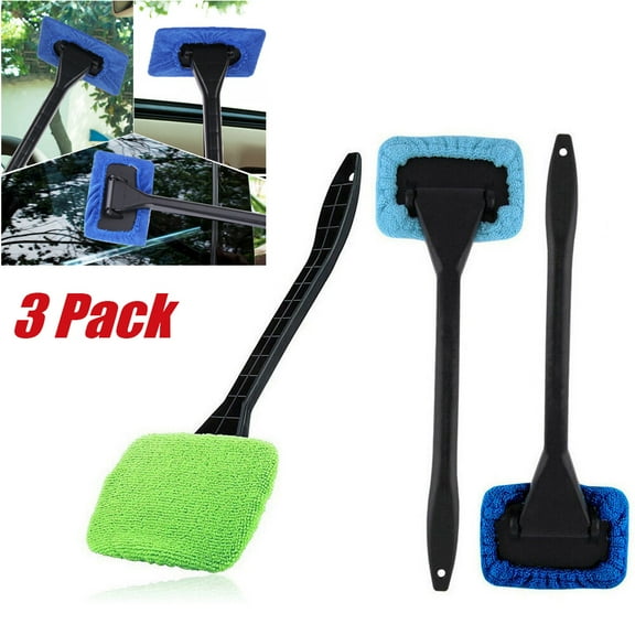 Car Window Cleaner, Windshield Cleaning Tool, Car Window Glass Cleaner Kit for Auto Interior, 3Pcs