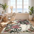 thumbnail image 3 of Design&I 9'x12' Washable Area Rug Serpent Pink Floral Gothic Vintage Botanical Python Watercolor for Great Room, Large Living Giant Skid-Resistant, 3 of 7