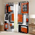 thumbnail image 2 of Manfei Modern Fashion Artwork Blackout Curtains Set of 2 (52x84 Each), Abstract Ombre Window Curtains, Square Geometric Curtains and Drapes, Window Curtains Home Decor, 2 of 6