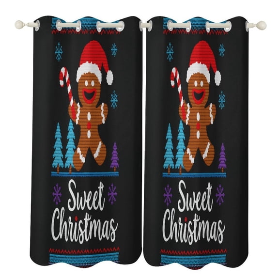 Christmas Style Printing 2 Panels Blackout Curtains for Bedroom Living Room Drapes Kitchen Room Window Curtain Grommet