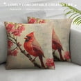 thumbnail image 3 of Awypu  Throw Pillow Cover Red Bird Rustic Farm Animal Cardinal Wild Flowers Leaves Branch Cool Funny Square Pillow Case Cushion Cover for Home Car Decorative 16x16 Inch, 3 of 5