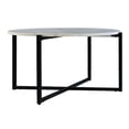 thumbnail image 4 of Ivy 30 Inch Marble Top Round Coffee Table with Metal Frame White and Black - Saltoro Sherpi, 4 of 7