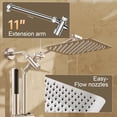 thumbnail image 4 of Veken Shower Head, 10'' All Metal Rain Shower Heads With Handheld Spray Combo, Hand Held Bathroom Combo With Adjustable Extension Arm, Home Gift For Mom, Dual Rainfall Showerhead Chrome, Silver, 4 of 5