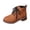 P-952 Brown, variant on P-952 Black Ladies Warm Elastic Cuff Ankle Boots Chunky Heel Suede Round Toe Thick Sole Versatile Fall Winter Comfortable Short Booties