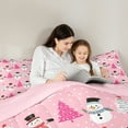 thumbnail image 4 of Castle Fairy Kawaii Xmas Snowman 7-Piece Bedding Comforter Set for Teens Girls Boys,Christmas Tree King Bedding Sets,Polka Dots Ultra Soft Bed Sheets,Ultra Soft Home Decor, 4 of 8