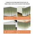thumbnail image 5 of Sage Green Bed Skirt California King Size 16" Drop and Beige Ombre Color Gradient Ruffled Wrap Around Bed Skirts Adjustable Elastic Bedskirt Dust Ruffle for California King Size Bed, 5 of 7