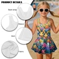 thumbnail image 4 of FOR U DESIGNS Girls' Sleeveless One-Piece Swimsuit Quick Dry Tank Bathing Suit Swimwear with Short Bathing Easter Gifts Suit for Kids, Rabbit Easter Egg Tulip, 4 of 7