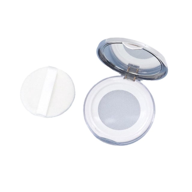 Loose Powder Container with Puff,Refillable Empty Powder Compact with Mirror,Reusable Plastic Empty Powder Case Portable DIY Makeup Powder Container Compact Case for Travel Business