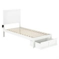 thumbnail image 3 of AFI NoHo Traditional Wood Twin XL Platform Bed with Foot Drawer in White, 3 of 4