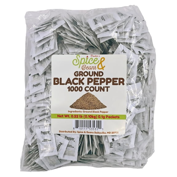 Ground Black Pepper Packets 1000 Count