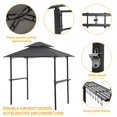 thumbnail image 5 of 5' x 8' Grill Gazebo Outdoor UV Resistant and Waterproof Fabric Canopy Tent with Hook and Bar Counters for Lawn, BBQ Double Tier Soft Top with Steel Frame for Backyard (Gray), 5 of 8