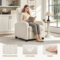 thumbnail image 5 of Yaheetech Upholstered Boucle Recliner Adjustable Reclining Chair w/ Pocket Spring, Ivory, 5 of 11