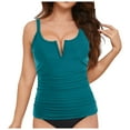 thumbnail image 5 of vigerkar Tankini Tops for Women Swimwear Top Only Tummy Control Bathing Suit Top No Bottom Dark Green, S, 5 of 9