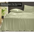 thumbnail image 5 of Royale Linens Bamboo Twin Flat Sheets Only - Cooling Sheets - Organic Viscose Derived from Bamboo - Twin Size Flat Sheet Only - Top Sheet - Breathable & Silky Bedding (Twin, Sage Green), 5 of 9