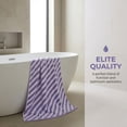 thumbnail image 4 of Unique Bargains Striped Absorbent Quick Dry Pure Cotton Bath Towel Purple 55" x 28", 4 of 6