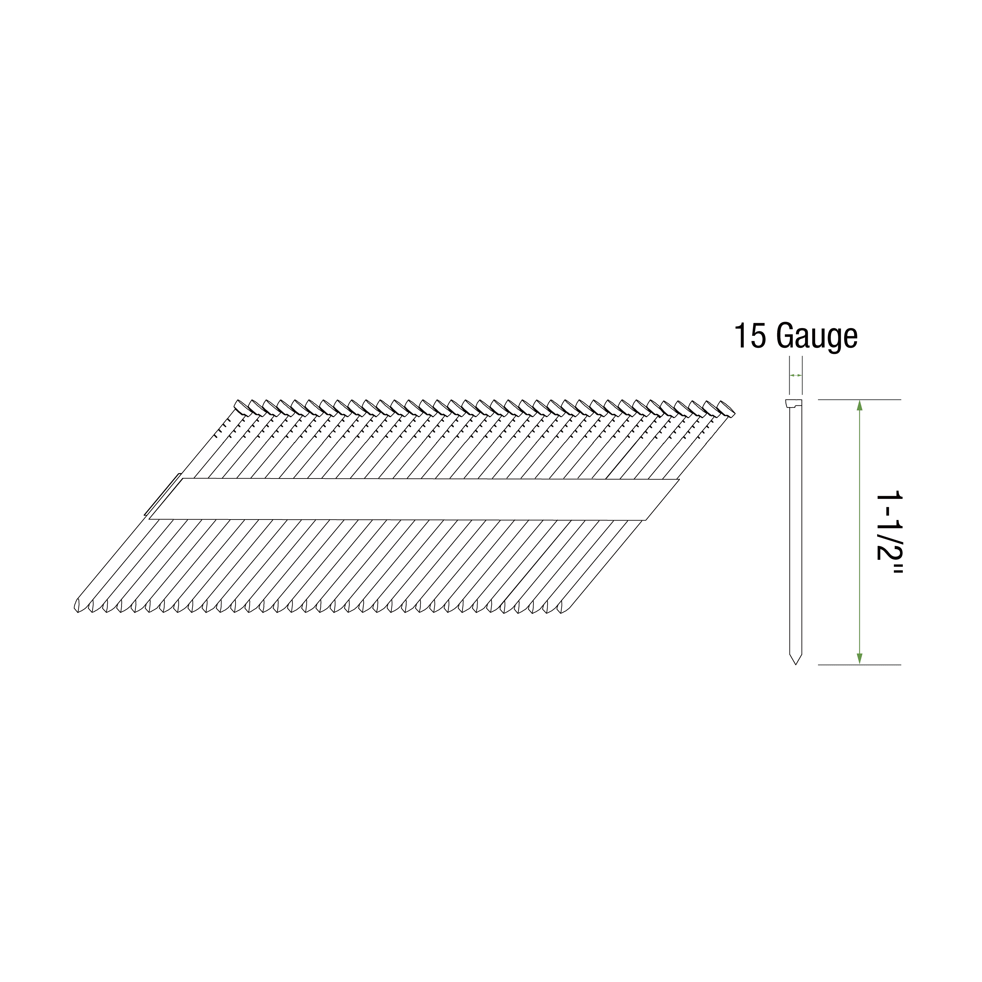 Grip-Rite DA-Finish Nail 15GA 1-1/2" Galv 1M