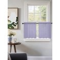 thumbnail image 3 of Pure Lavender Sheer Kitchen Tier Curtains 24 Inch length, Rod Pocket Half Curtains Short Drapes, Simple Solid Color Light Filtering Chiffon Small Window Treatments 2 Panels 27.5"W x 24"L, 3 of 7