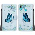 thumbnail image 1 of Pour Huawei P Smart 2019 Étui en Cuir à Texture Cristalline Dessin Coloré (Bleu, iPhone 13 Pro Max), 1 of 7