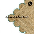 thumbnail image 7 of Jaipur Art And Craft Jute Area Rug Beige Sky Blue Border Rectangle Braided Carpet (2x6 Sq ft), 7 of 7
