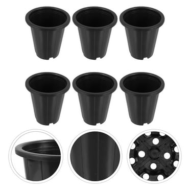 Stri Set of 6 round plastic flower pots for plants