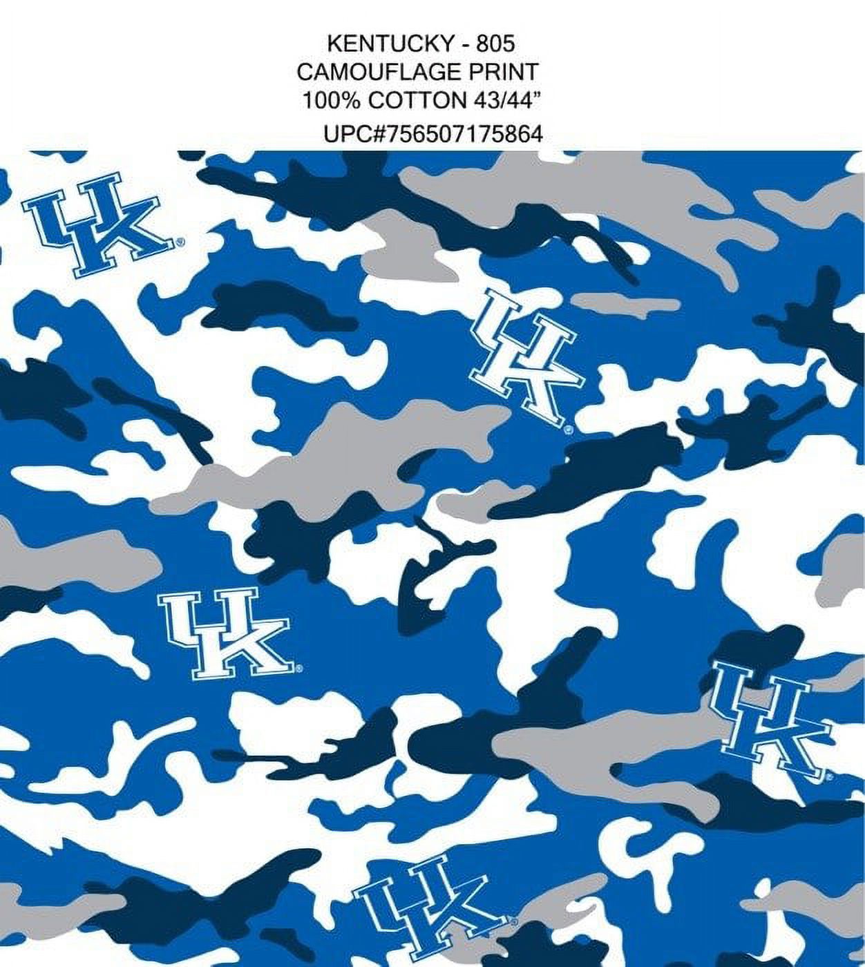 University of Kentucky Camouflage Fabric-100% Cotton -Sold by the Yard