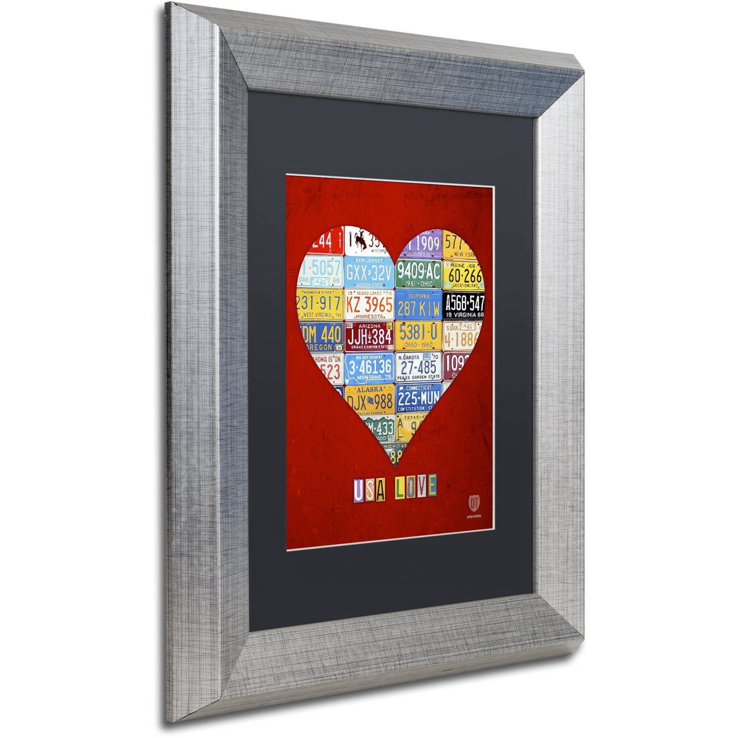 Trademark Fine Art 'Heart' Canvas Art by Design Turnpike, Black Matte, Silver Frame