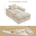 thumbnail image 3 of QNACPY 67" Oversized Chaise Lounge Chair Bedroom, Boneless Couch Comfy Upholstered Sleeper Sofa Bed with Double Cushions, Corduroy Cloud Reading Chair for Living Room,Office,Beige, 3 of 9
