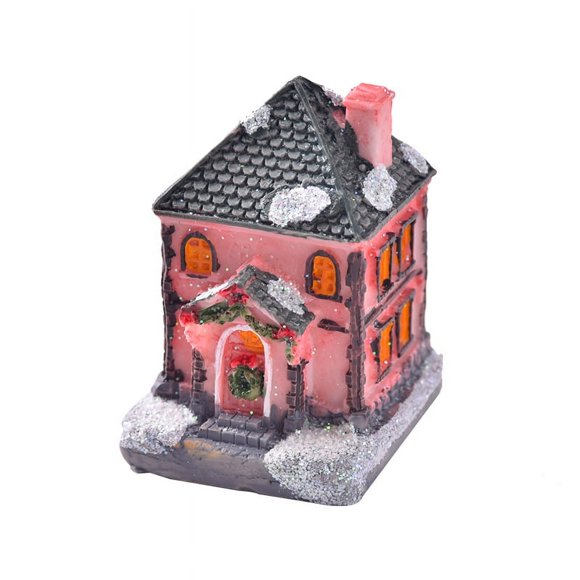 Adornos navideños Casa pequeña Micro paisaje Casa de resina Adornos navideños Regalos de Navidad moda