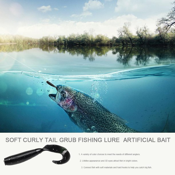 Señuelo de pesca de larva suave de 7,7 g/10 cm, aparejo de cebo artificial (negro) Tmvgtek Para estrenar