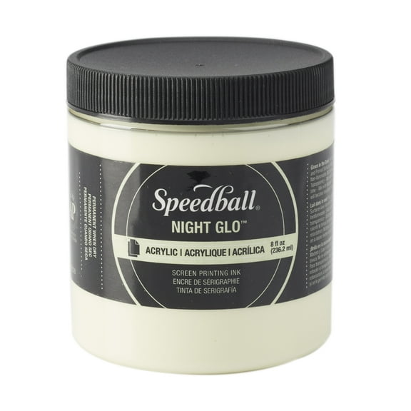 Speedball Permanent Acrylic Screen Printing Ink, 8 oz. Jar, Night Glo Original