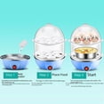 thumbnail image 4 of Vaporera de huevos multifuncional Hervidor de huevos Artefacto de doble capa para hervir huevos en el hogar Mini máquina de desayuno de acero inoxidable para huevos al vapor, 4 of 6