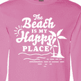 thumbnail image 4 of Inktastic The Beach is My Happy Place with Palm Trees Long Sleeve T-Shirt, 4 of 5