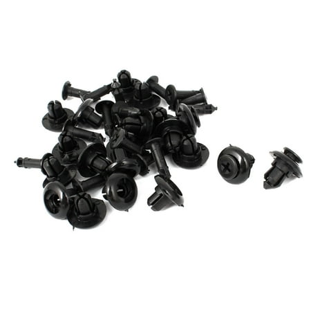 Unique Bargains 20PCS Buses Panel Trim Push Screw Rivets Fastener Clips Black 9mm Hole