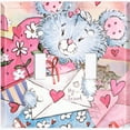 thumbnail image 2 of Metal Light Switch Wall Plate Outlet Cover (Love Letter Friend Teddy Bear Heart Flowers - Double Toggle), 2 of 2