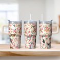 thumbnail image 2 of 20OZ Dog Pattern Durable Tumbler with Handle Stainless Steel Double Wall Cup Unique Birthday Christmas Gifts for Dog Lovers Women Men Maintains Hot and Cold Drink Temperatures, 2 of 6