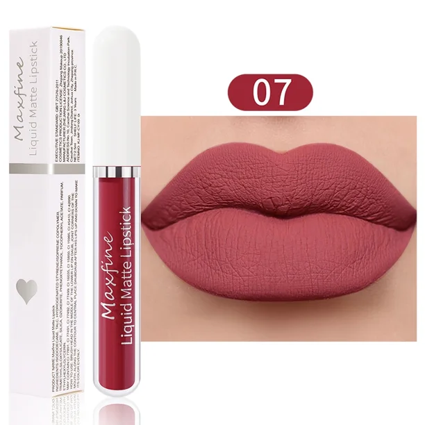 Lápiz labial líquido mate Esmalte de labios de terciopelo sexy resistente al agua Lápiz labial hidratante de larga duración