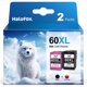thumbnail image 1 of Repuesto para cartucho de tinta HP 60, paquete combinado negro y color para impresora Envy 100 110 120 Photosmart c4680 c4780 c4795 d110 Deskjet d2680 f2430 f4280 f4440 f4480 f4580 (paquete de 2), 1 of 3