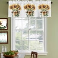 thumbnail image 3 of Summer Floral Curtain Valances for Windows, Kitchen Valance Window Treatments Panel 2 Pack, Vintage Spring Watercolor Sunflowers Bow Vase Rod Pocket Short Curtains for Bathroom Bedroom 42 x 12 Inch, 3 of 8