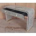 thumbnail image 3 of Black Waterfall Bone Inlay Desk, Bone Inlay work desk, Bone Inlay Console Black, Stripe bone console Table, stripe inlay desk, inlay desk, 3 of 3