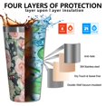 thumbnail image 3 of 16oz Tumblers Pioneer Flower Stainless Steel Vacuum Insulated Double Wall Travel Tumbler Cups Mug with Lid and Straw,Cleaning Brush for Coffee,Tea, 3 of 4