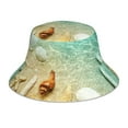 thumbnail image 3 of Daiia Starfish And Seashell On The Beach Pattern Bucket Hat - Trendy Cotton Sun Hat for Beach, Golf, Fishing - Fun Outdoor Vacation Boonie for Men and Women, 3 of 9