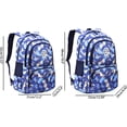 thumbnail image 2 of Waterproof School Backpack Set Fits 14" Laptop Backpack Daypack College School Bookbag with Lunch Box and Pencil Case (Geometric Printed，Purple), 2 of 8