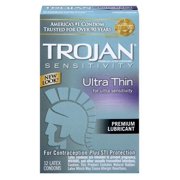 Trojan Ultra Thin Lubricated Latex Condom - 12 ea