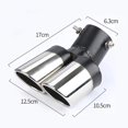 thumbnail image 1 of 1PC Dual Outlet Exhaust Tip Stainless Steel Bevel Rolled Edge Auto Muffler~14238, 1 of 1