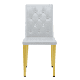 thumbnail image 5 of Tcbosik Modern Dining Chairs Set of 4, PU Leather Upholstered Kitchen Chair with Metal Legs for Living Room, Kitchen, Light Gray & Gold, 5 of 10