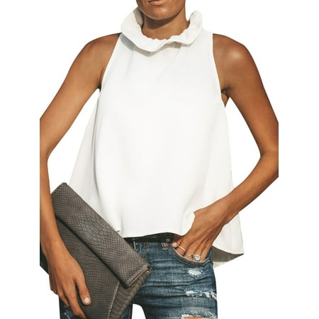 Nlife Women's Halter Neck Bow Tie Tank Tops